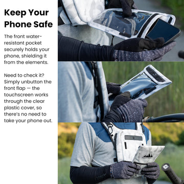 FROSTY PEAKS Ride Pack card cash pocket keeps essentials accessible