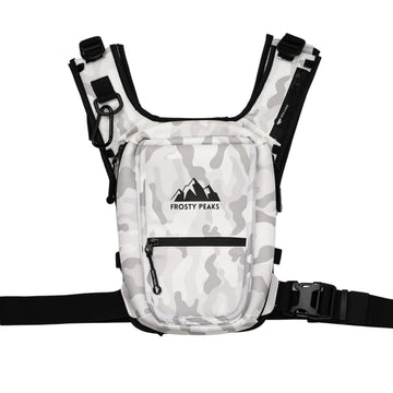 FROSTY PEAKS Ride Pack snow camo front pocket for quick skiing access