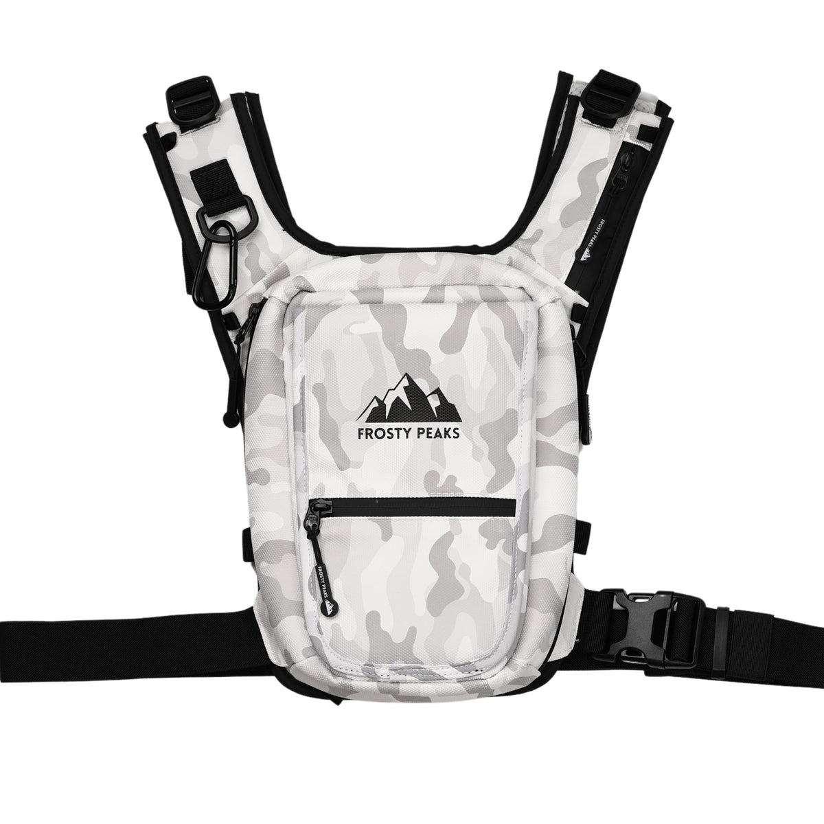 FROSTY PEAKS Ride Pack snow camo front pocket for quick skiing access