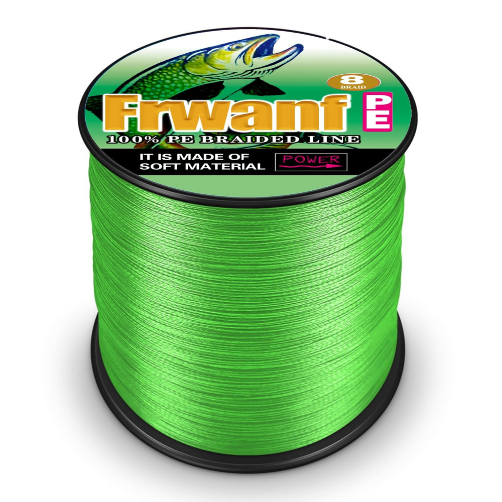 Frwanf 8-strand colorfast braided line on spool showing vibrant color retention