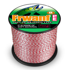 Frwanf 8-strand braided line on a colorful spool shows lasting color retention for longer fishing days.