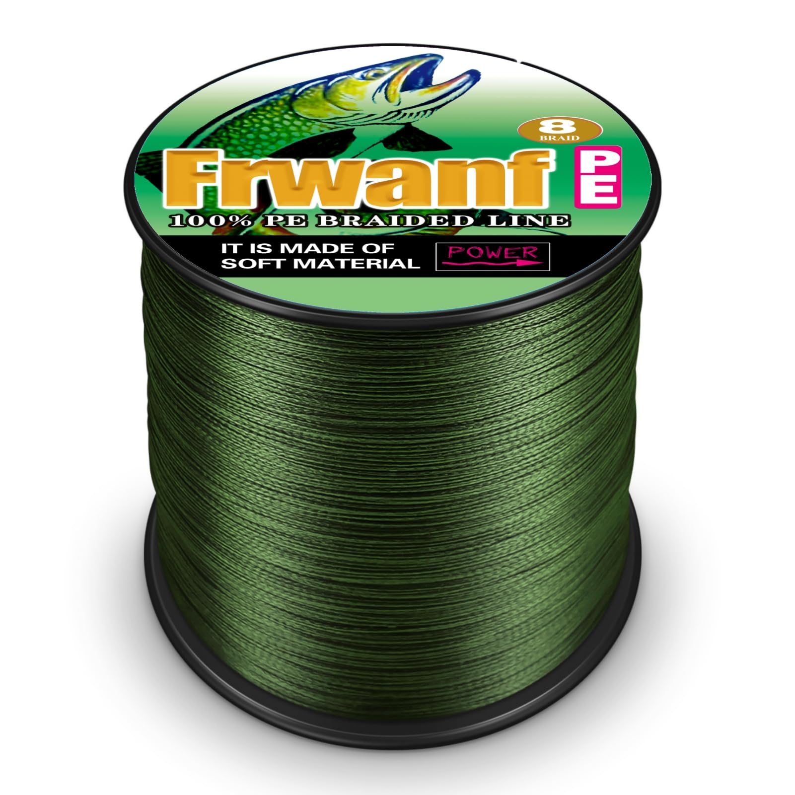 Frwanf 8-strand braided line spool demonstrates colorfast, vibrant color retention for all-day use.