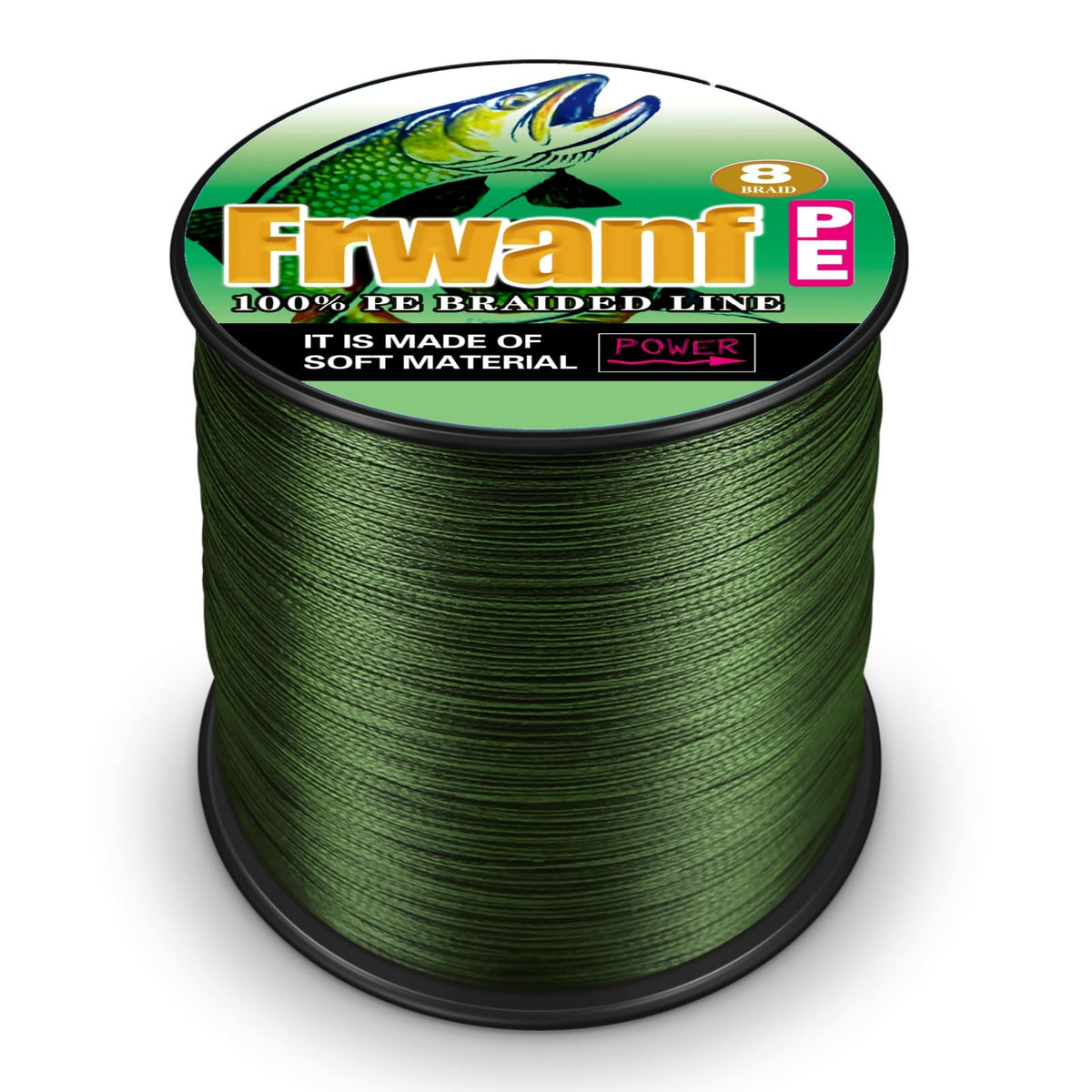Frwanf 8-strand braided line spool demonstrates colorfast, vibrant color retention for all-day use.