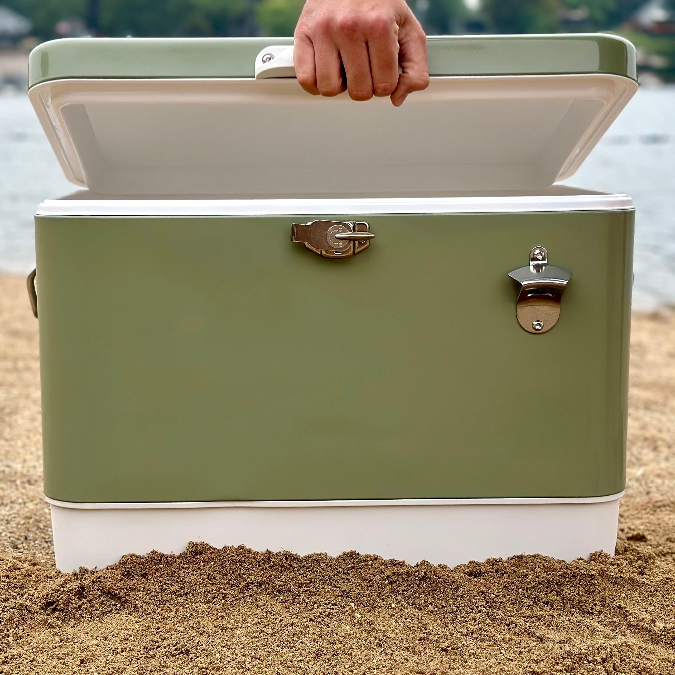 Interior dimensions show ample space for organized beverage storage.