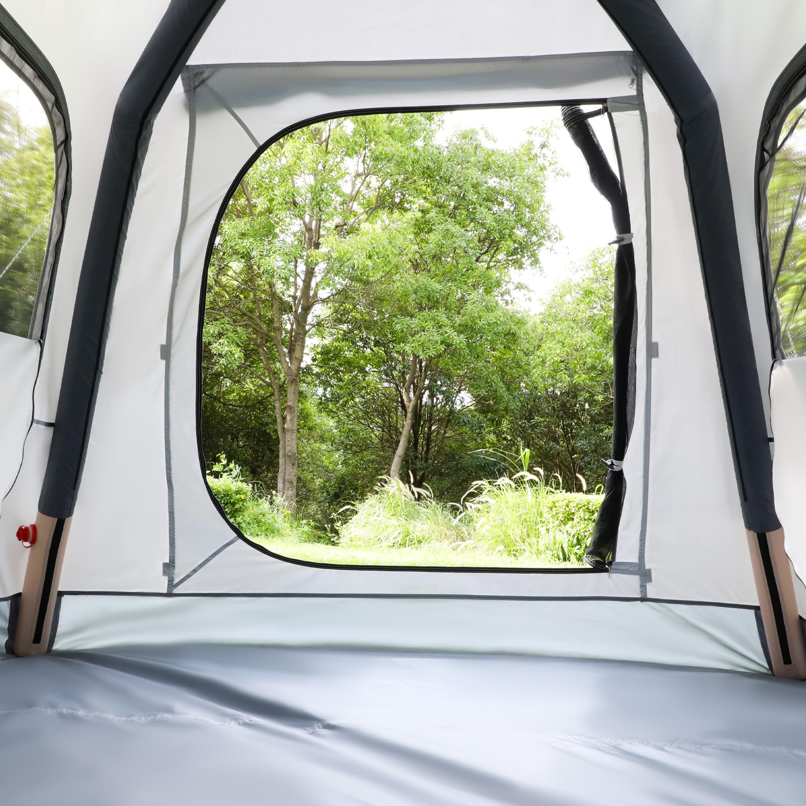 Fseoot Quick Setup Tent interior dimensions accommodate inflatable beds and essentials.