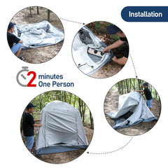Fseoot Quick Setup Tent dual doors and ventilation for airflow in any weather.