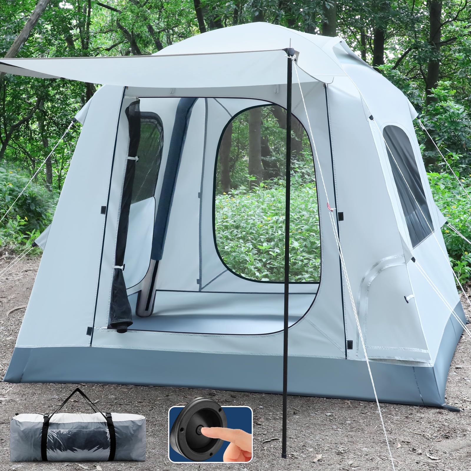 Fseoot Quick Setup Tent inflation button enables fast automatic setup.