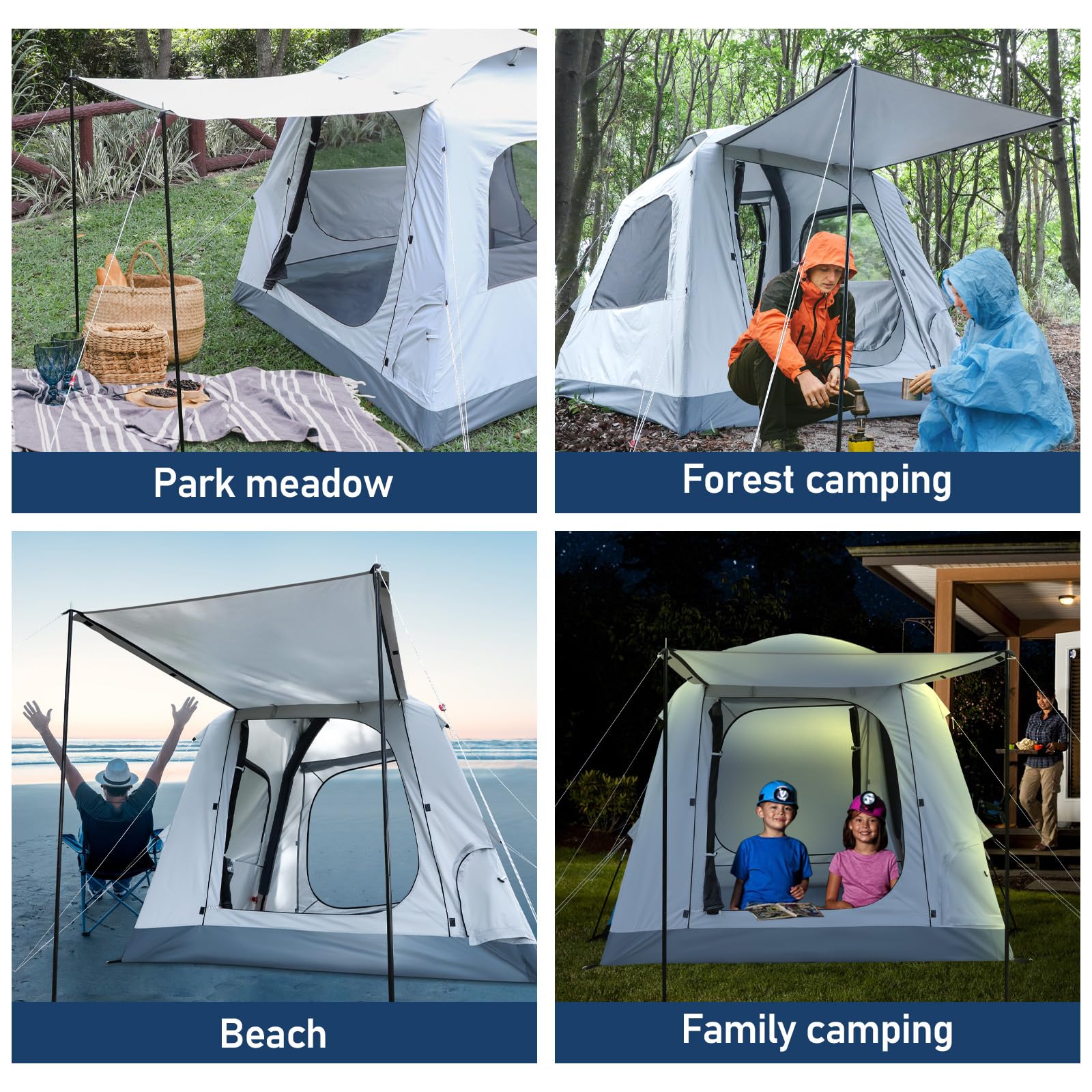 Fseoot Quick Setup Tent versatile use for camping, hiking, and beach trips.