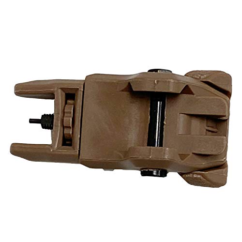 Front sight close-up highlighting spring-loaded action and durability