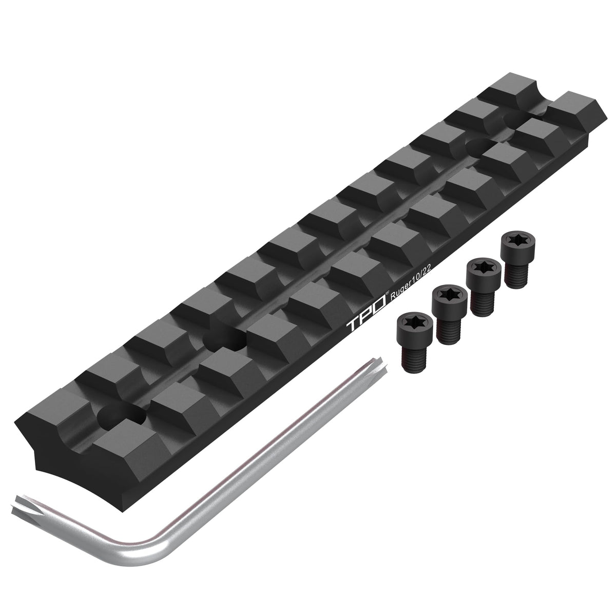 FSI Ruger 10/22 Picatinny rail mount side view showing compact 11-slot rail for optics.