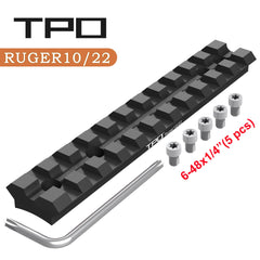 FSI Ruger 10/22 Picatinny rail mount top profile for easy accessory alignment.