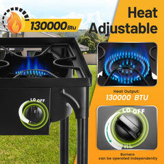 FSUON outdoor camping stove detachable legs show adjustable height for versatile cooking.