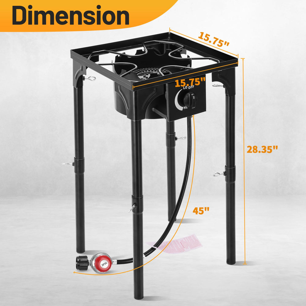 FSUON outdoor camping stove side view demonstrates quick setup for on-site meals.