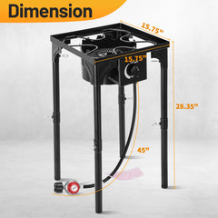 FSUON outdoor camping stove side view demonstrates quick setup for on-site meals.