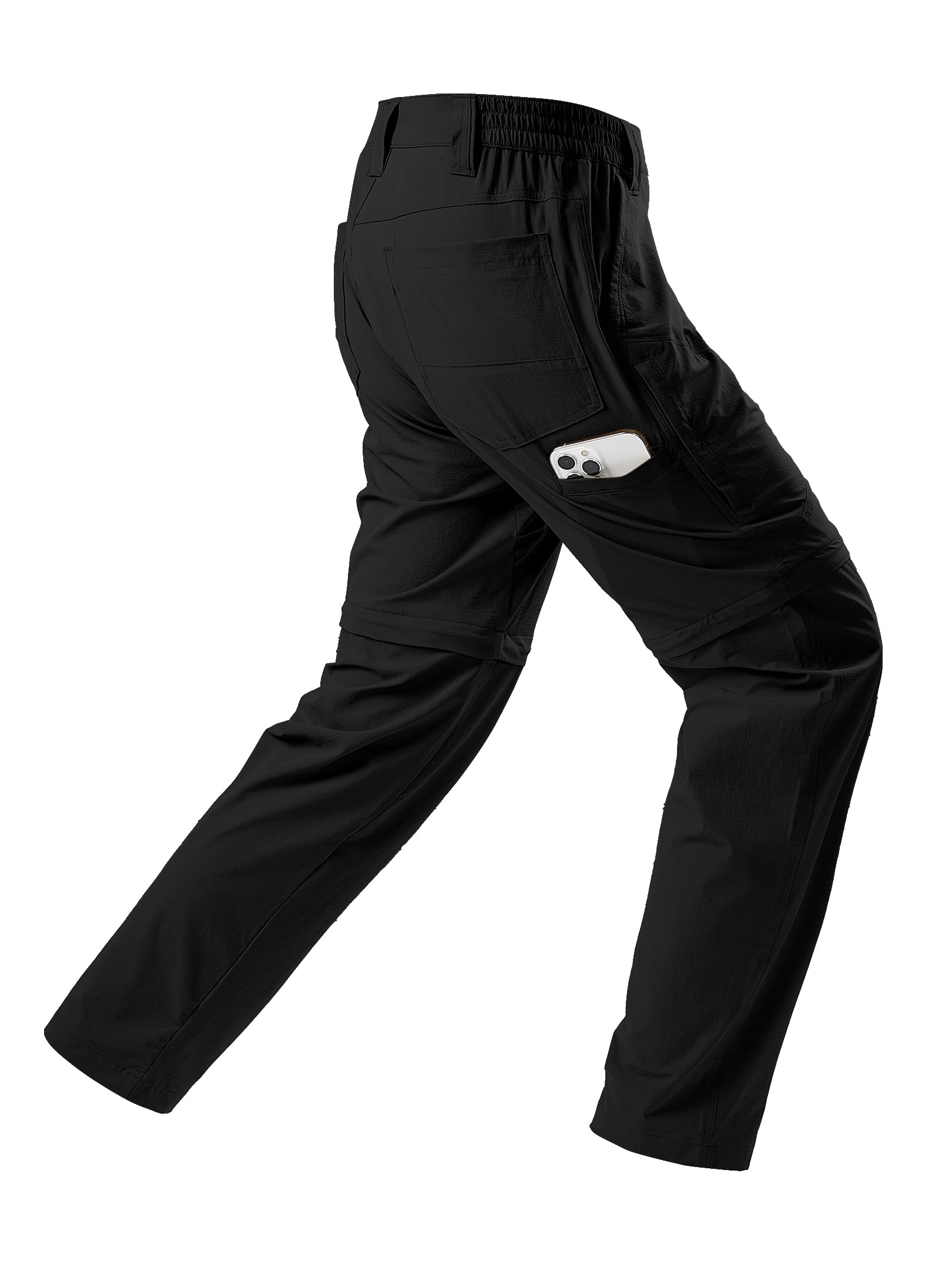 FTAZWBD men's hiking convertible pants quick-dry fabric in action