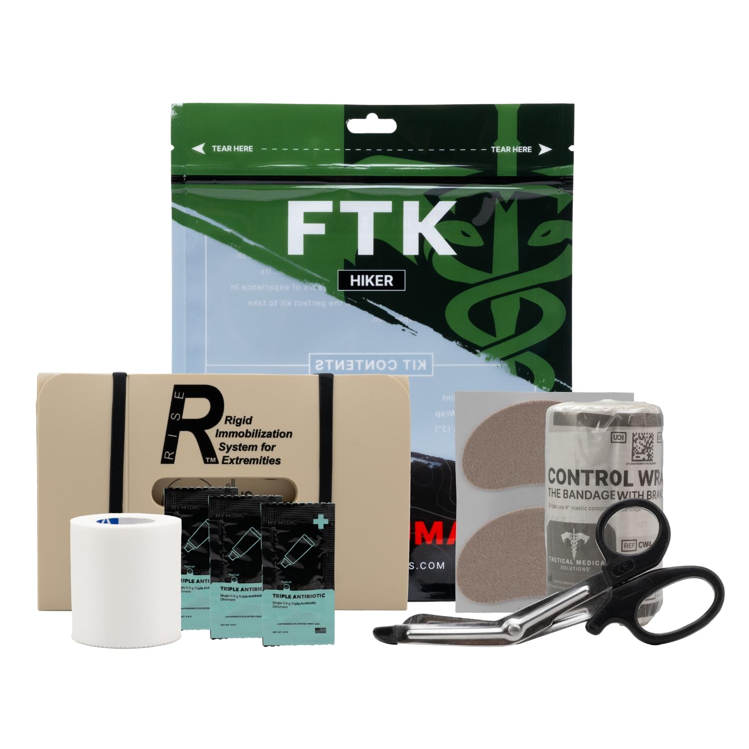 FTK TacMed Hiker Field Trauma Kit with waterproof pouch for ready outdoor access