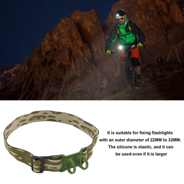 FTVOGUE elastic headlamp strap front view shows adjustable fit for all head sizes