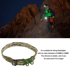 FTVOGUE elastic headlamp strap front view shows adjustable fit for all head sizes