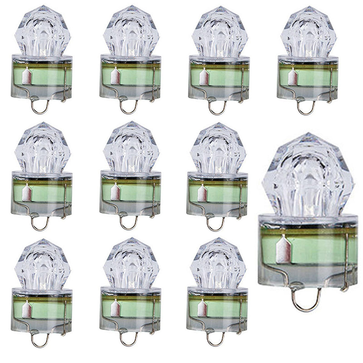 Fulandci 10-pack green LED deep drop fishing lights – product image 1