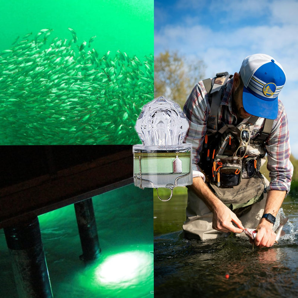 Packaging of 10 Fulandci green LED deep drop fishing lights