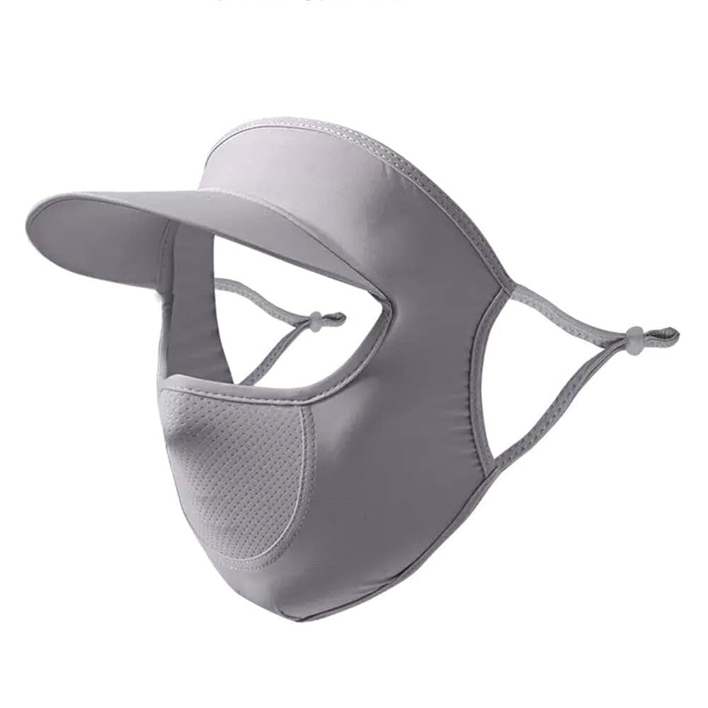 Sunscreen full face cover for women with eye shield - dark gray front view