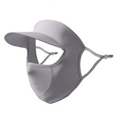 Sunscreen full face cover for women with eye shield - dark gray front view