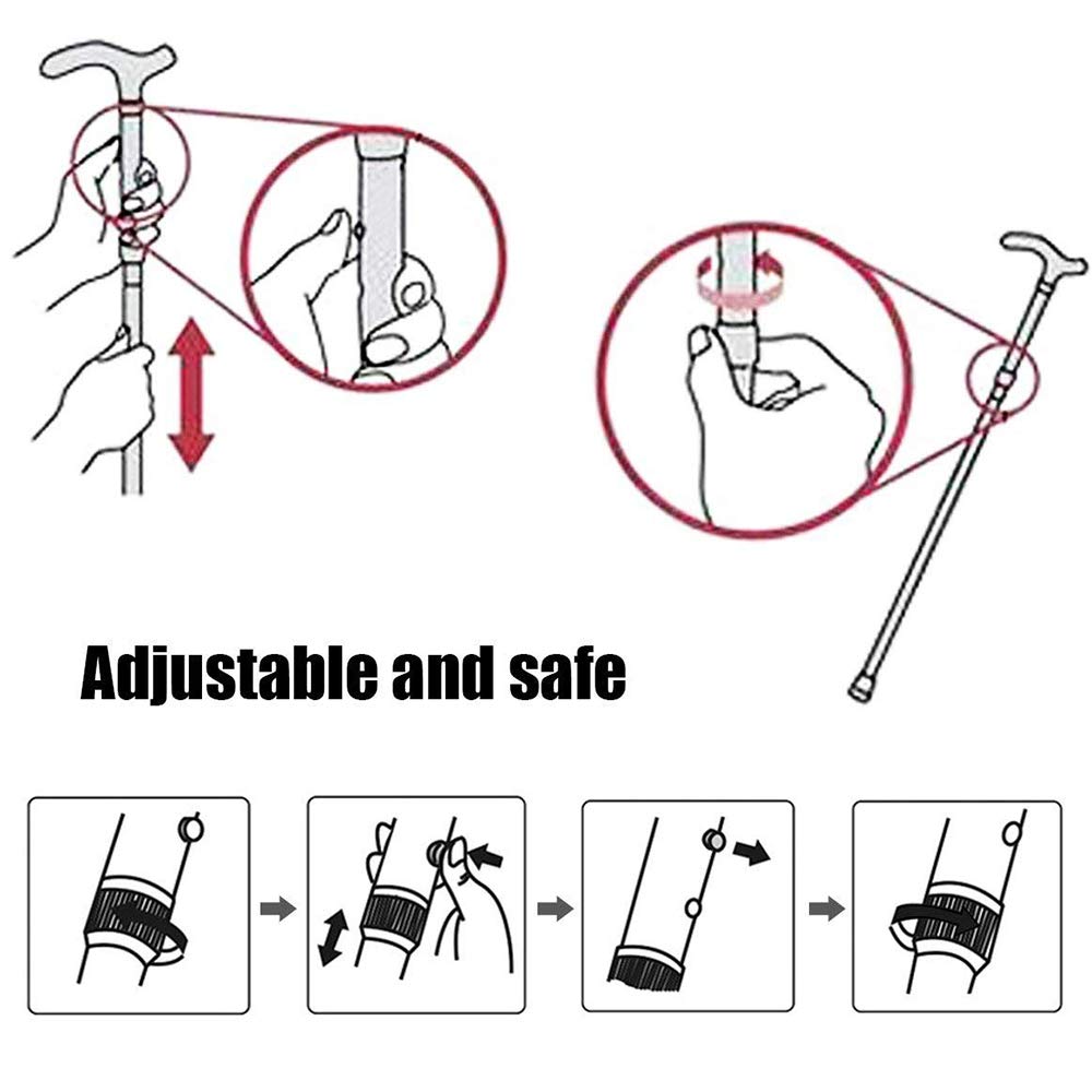 Fullgaden folding walking stick base non-slip rubber provides stable traction on varied surfaces