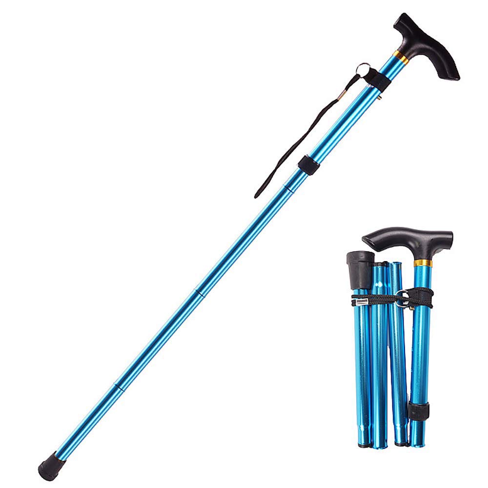 Fullgaden upgraded folding walking stick front view showing lightweight aluminium design for travel