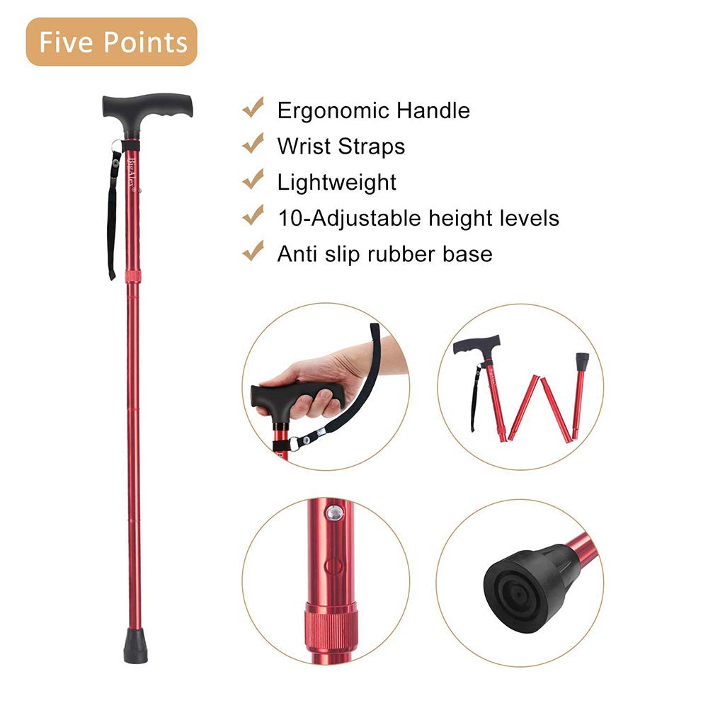 Fullgaden folding walking stick in bag demonstrates easy storage for travel and hiking