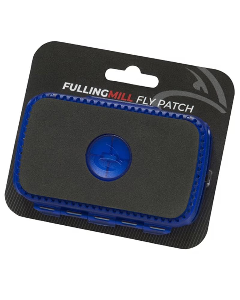 Fulling Mill Fly Patch Blue close-up for easy fly placement.