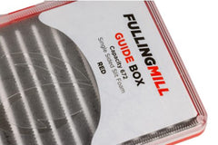 Fulling Mill Guide Box Red open compartment demonstrates fly slots and organization.