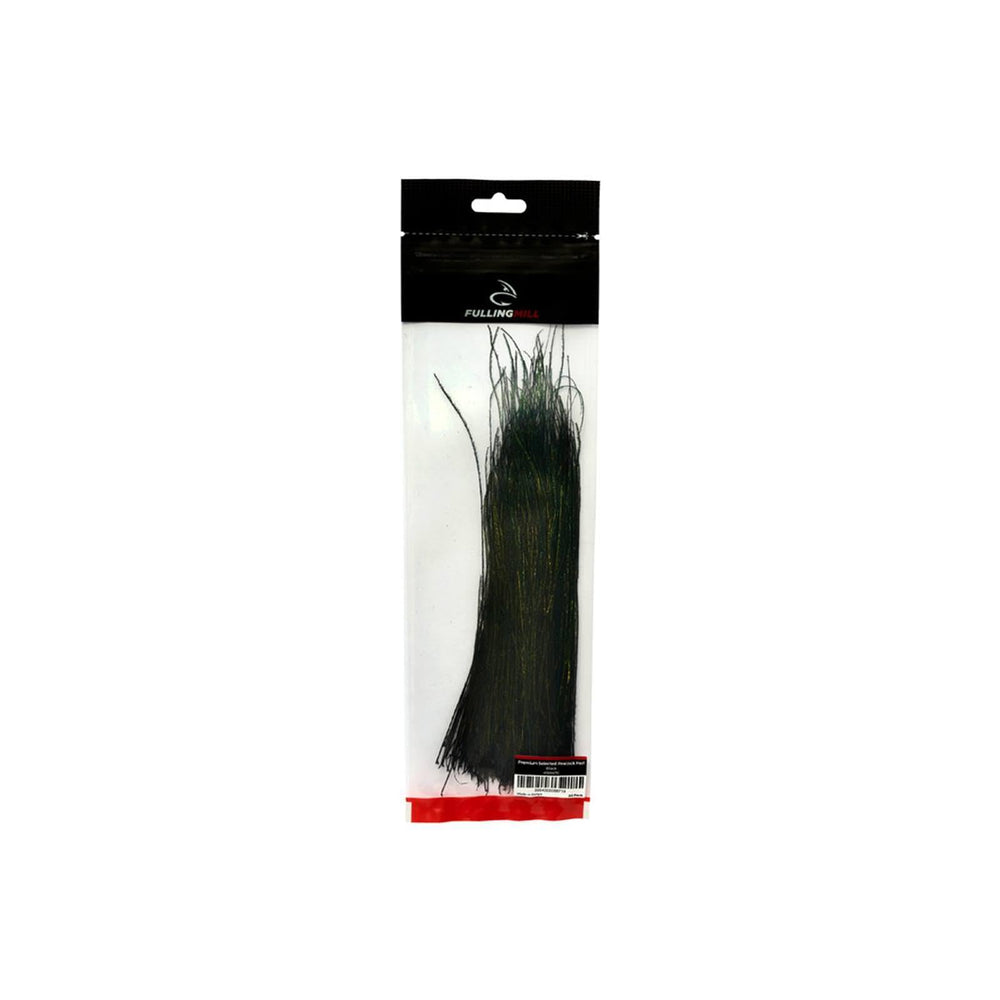 Fulling Mill Peacock Herl Black for premium fly tying, ideal for bodies, thorax, and wings.