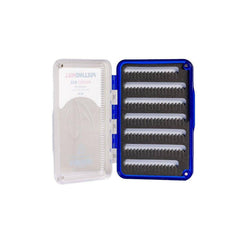 Fulling Mill Pocket Box Blue lid open reveals 4mm slit foam for flies.