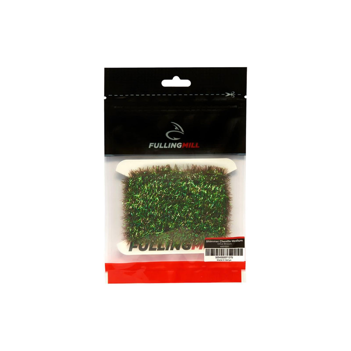 Fulling Mill Shimmer Chenille Medium Olive Brown for dressing Stillwater patterns with pearlescent shine