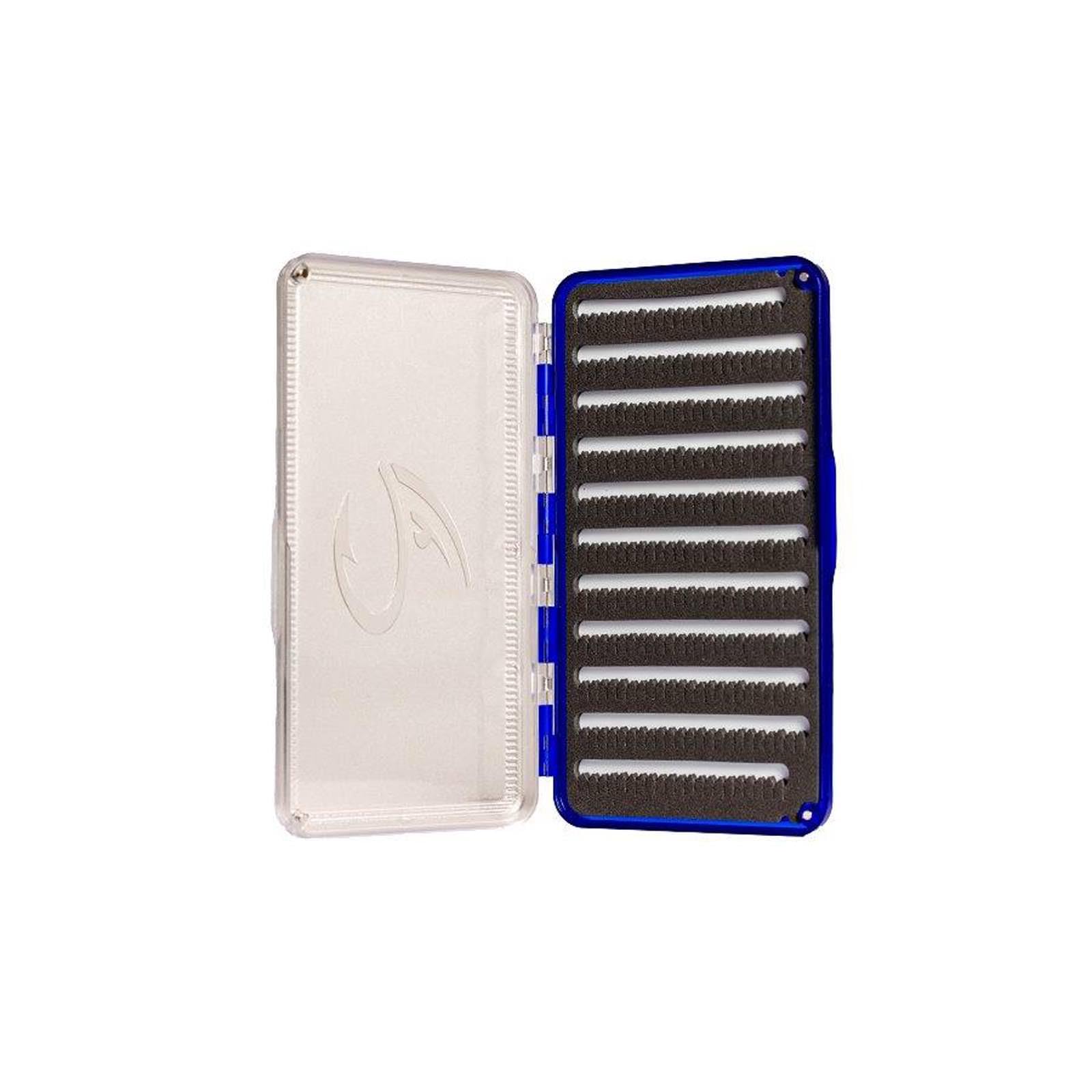 Fulling Mill Stealth Box Blue open lid reveals dense 4mm slit foam