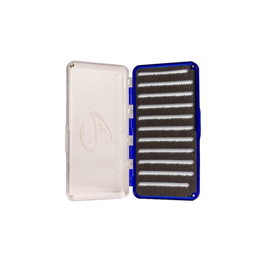 Fulling Mill Stealth Box Blue open lid reveals dense 4mm slit foam