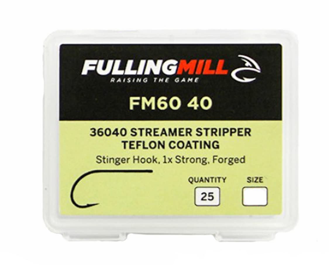 Fulling Mill Streamer Stripper 6040 close-up reveals forged, ultra-sharp hooks for streamer patterns.
