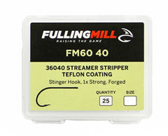 Fulling Mill Streamer Stripper 6040 teflon-coated hook close-up reduces glare for picky fish
