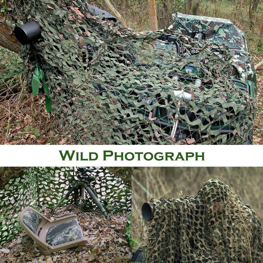 FullLit camo netting 3D leaf pattern reduces glare and enhances camouflage.