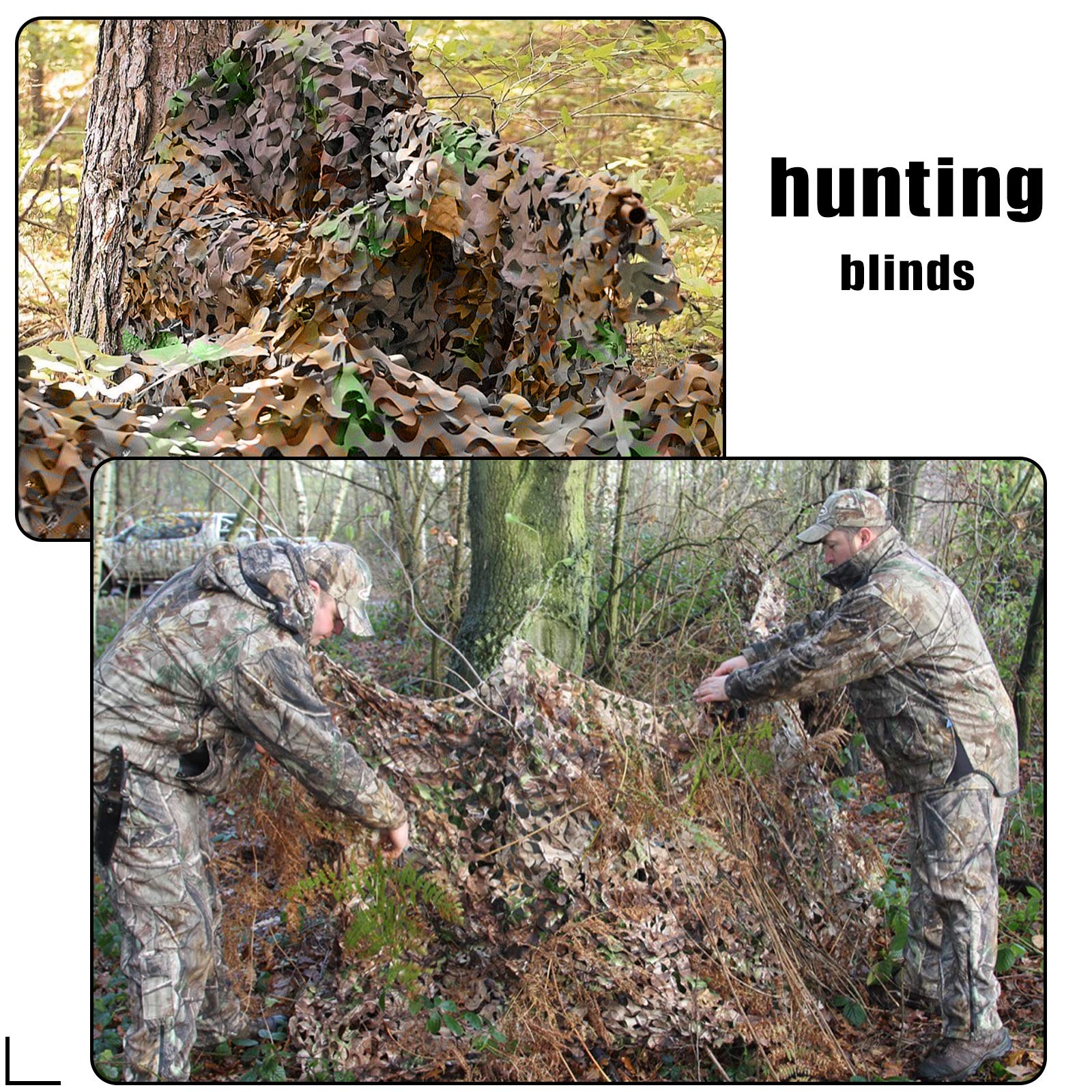 FullLit camo netting draped over a camping shelter for camouflage and shelter.