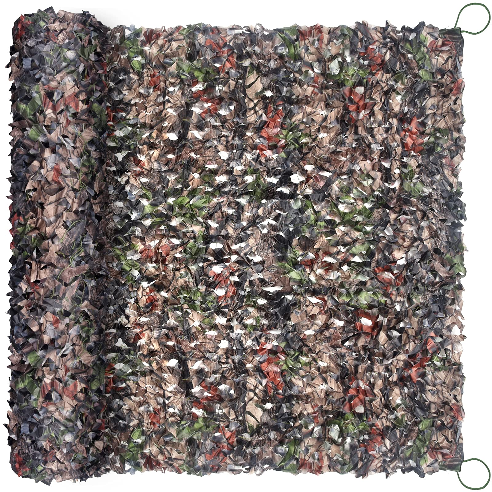 FullLit camo netting forest leaf pattern close-up for natural concealment.