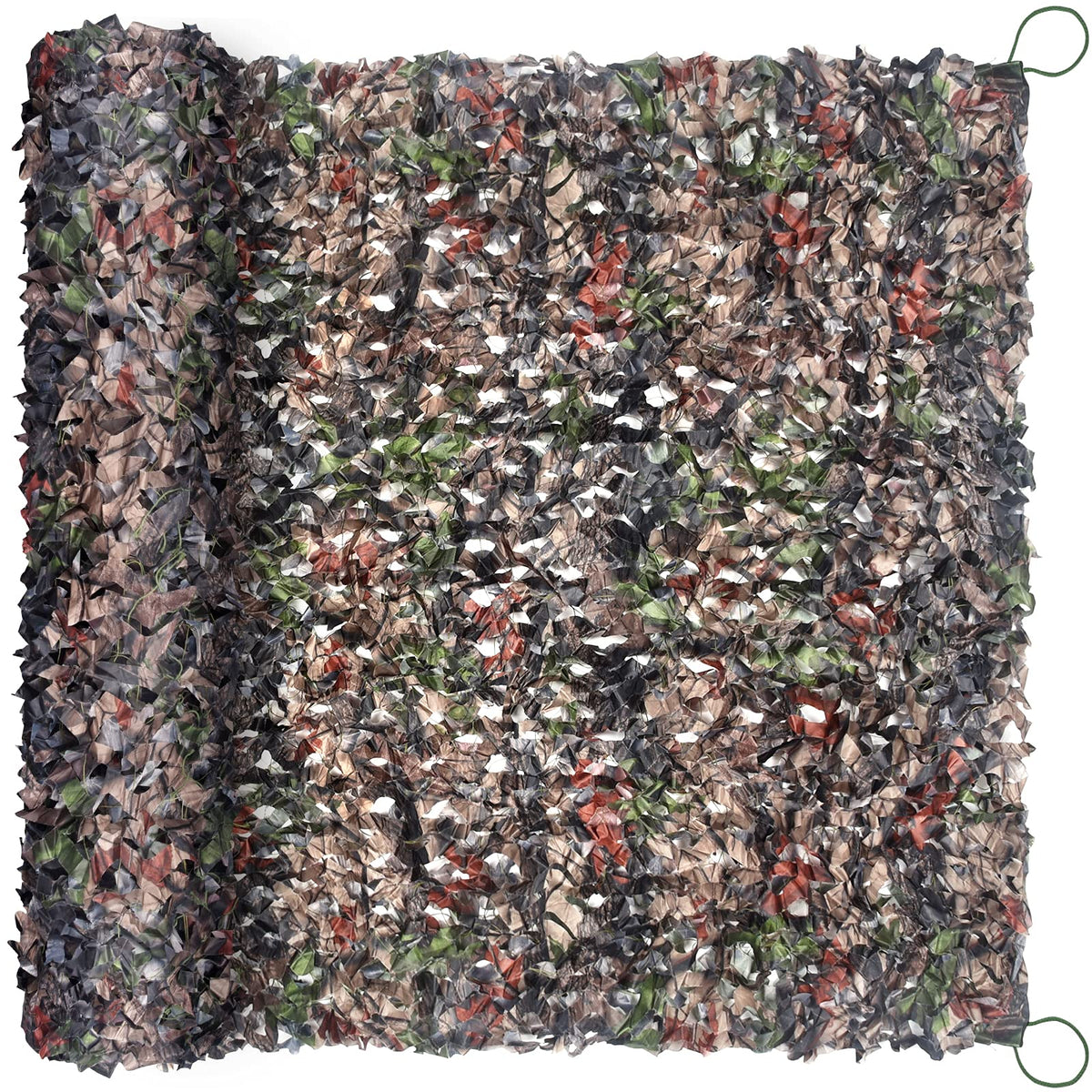 FullLit camo netting forest leaf pattern close-up for natural concealment.