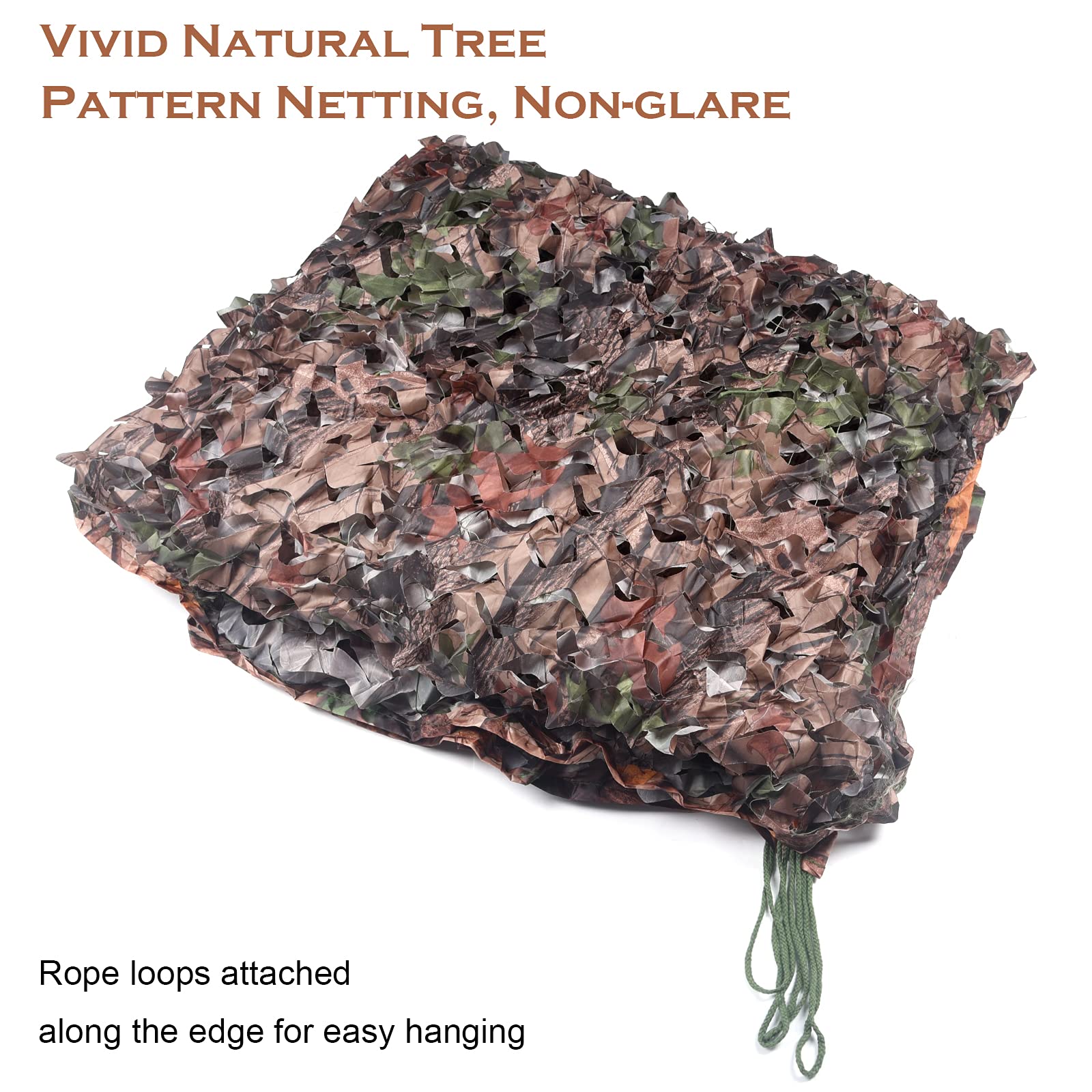 FullLit camo netting shine-free fabric reduces glare in daylight.