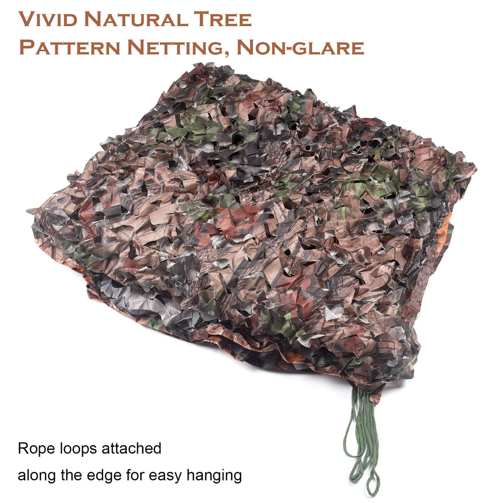 FullLit camo netting shine-free fabric reduces glare in daylight.