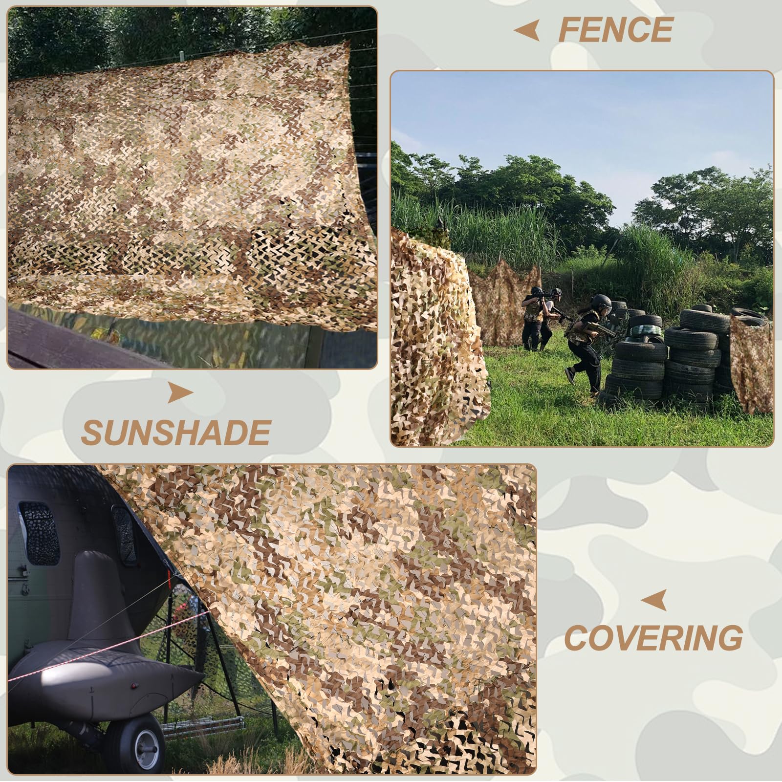 FullLit camo netting sunshade and outdoor-use versatility.