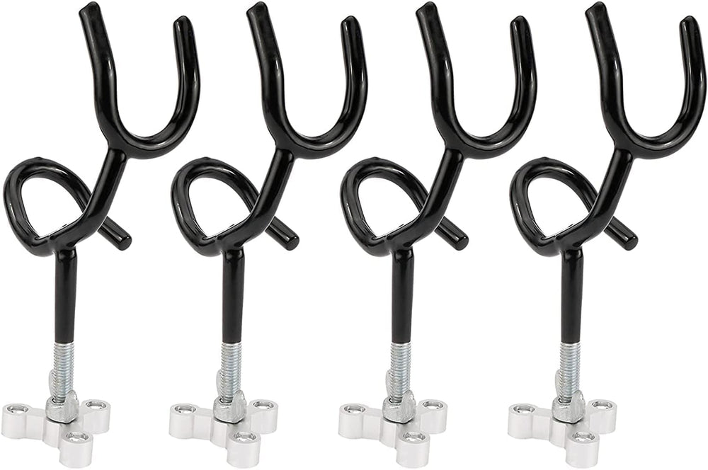 Rod holder with adjustable side-to-side storage on deck