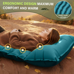 Fun Pac sleeping pad foot pump inflating action for quick setup