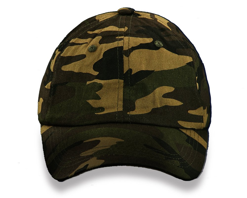Fundraising For A Cause green camouflage cap front view, versatile outdoor hat for men and women.