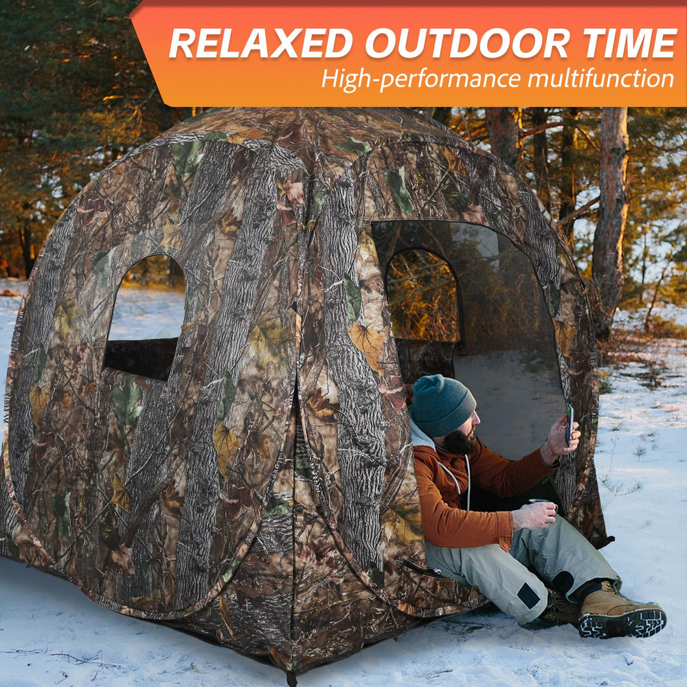 FUNHORUN 2-3 person capacity with compact footprint for shared hunts.