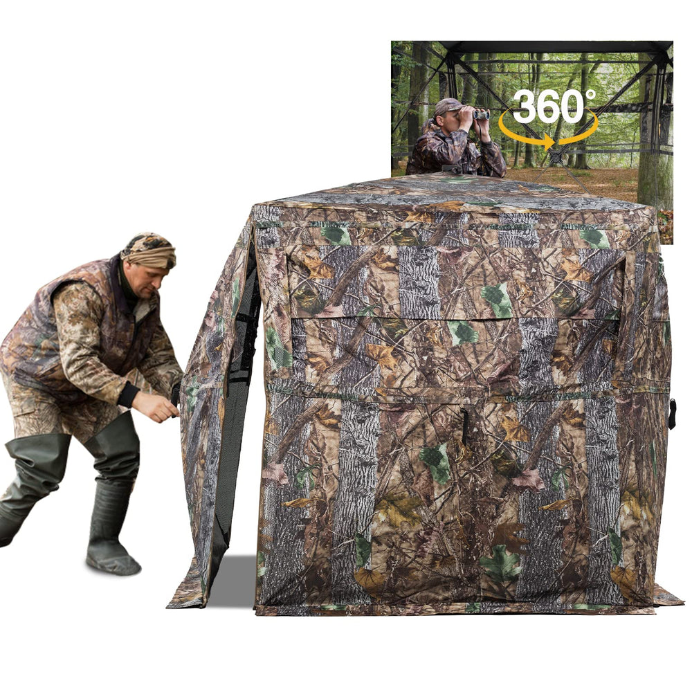 FUNHORUN hunting blind 360-degree view panels offer broad visibility for spotting prey.